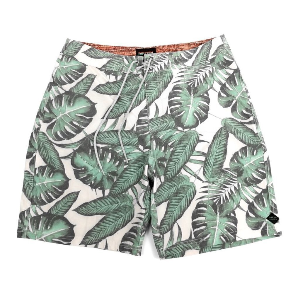 Rip Curl Floral Stassi Pink Green Board Shorts Swim Trunks Men 31 90s Palm Print